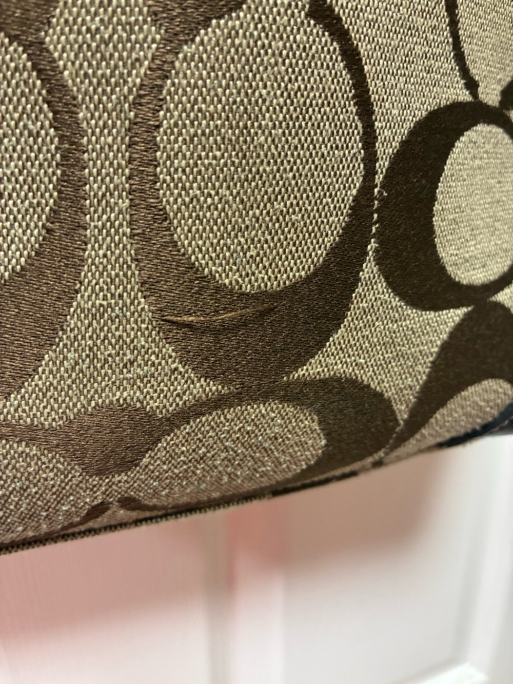 Vintage Coach Y2K Jacquard Signature Monogram Canvas & Leather Hobo Bag #1202 - Picture 14 of 16